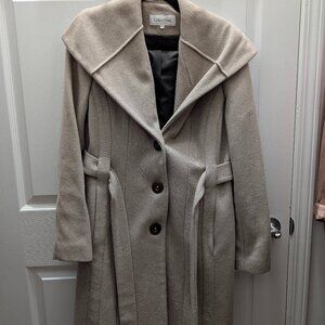Calvin Klein Coat with Belt, Tan (8)